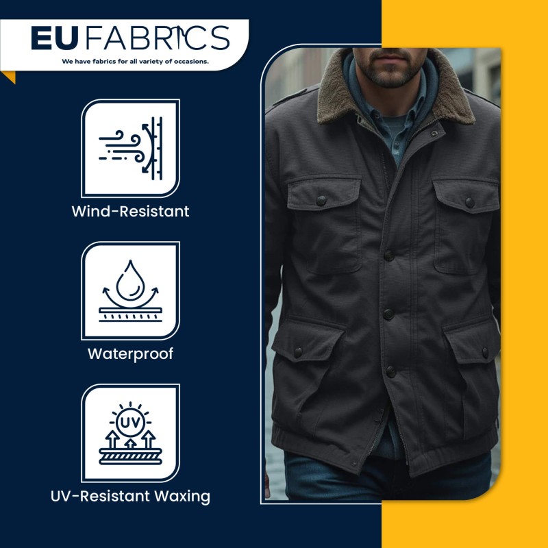 Slight Seconds Waxed Cotton Fabric Midnight Blue