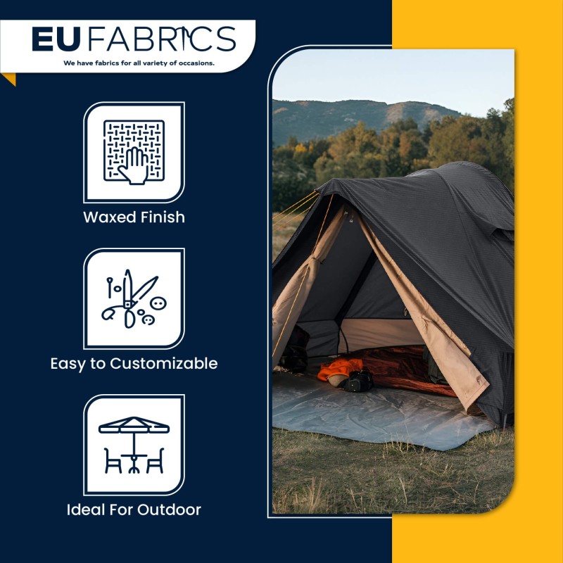 Slight Seconds Waxed Cotton Fabric Midnight Blue