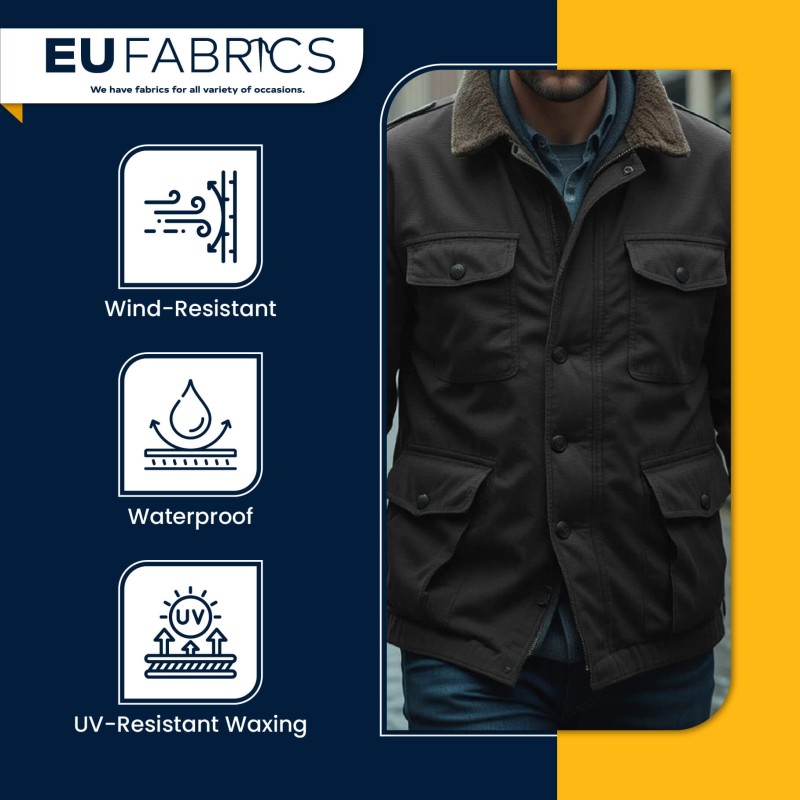 Slight Seconds Waxed Cotton Fabric Black