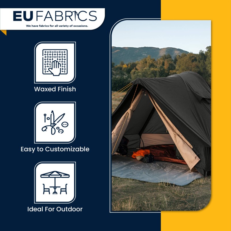 Slight Seconds Waxed Cotton Fabric Black