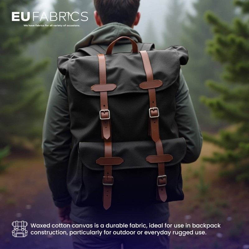 Slight Seconds Waxed Cotton Fabric Black