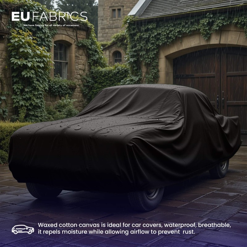 Slight Seconds Waxed Cotton Fabric Black