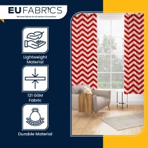 Polycotton Chevron Fabric Red