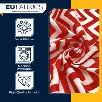 Polycotton Chevron Fabric Red