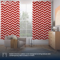 Polycotton Chevron Fabric Red