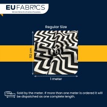 Polycotton Chevron Fabric Black