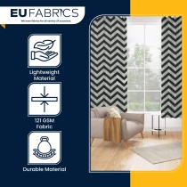 Polycotton Chevron Fabric Black