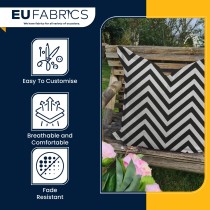 Polycotton Chevron Fabric Black