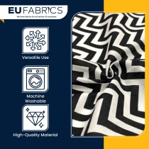 Polycotton Chevron Fabric Black