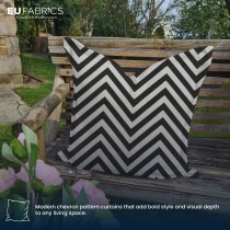 Polycotton Chevron Fabric Black