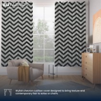 Polycotton Chevron Fabric Black