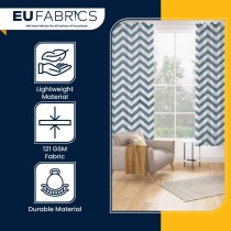 Polycotton Chevron Fabric Blue