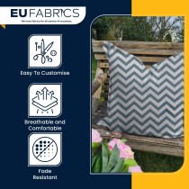 Polycotton Chevron Fabric Blue