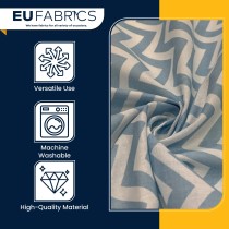 Polycotton Chevron Fabric Blue