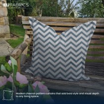 Polycotton Chevron Fabric Blue