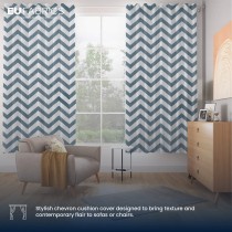 Polycotton Chevron Fabric Blue