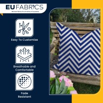 Polycotton Chevron Fabric Royal