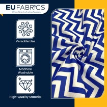 Polycotton Chevron Fabric Royal