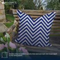 Polycotton Chevron Fabric Royal