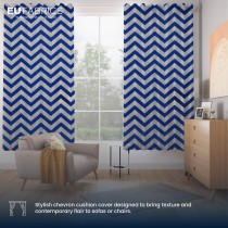 Polycotton Chevron Fabric Royal