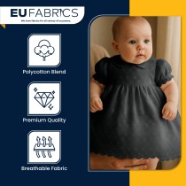 3 Hole Broderie Anglaise Polycotton Fabric Black