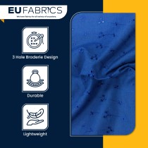 3 Hole Broderie Anglaise Polycotton Fabric Navy