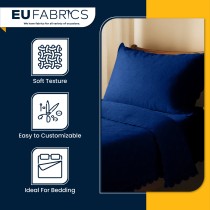 3 Hole Broderie Anglaise Polycotton Fabric Navy