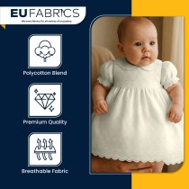 3 Hole Broderie Anglaise Polycotton Fabric Ivory