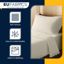 3 Hole Broderie Anglaise Polycotton Fabric Ivory