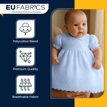 3 Hole Broderie Anglaise Polycotton Fabric Blue