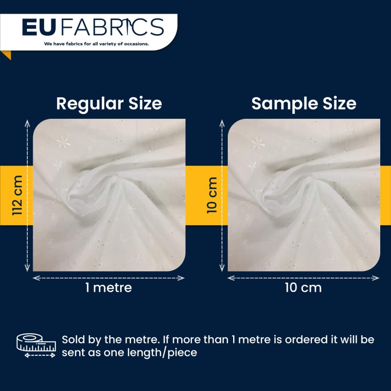3 Hole Broderie Anglaise Polycotton Fabric White
