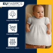 3 Hole Broderie Anglaise Polycotton Fabric White