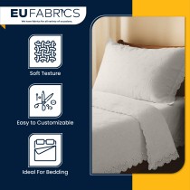 3 Hole Broderie Anglaise Polycotton Fabric White