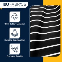 Cotton Chef Stripe Fabric Black