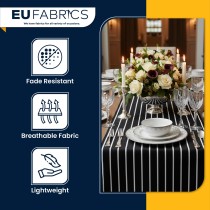 Cotton Chef Stripe Fabric Black