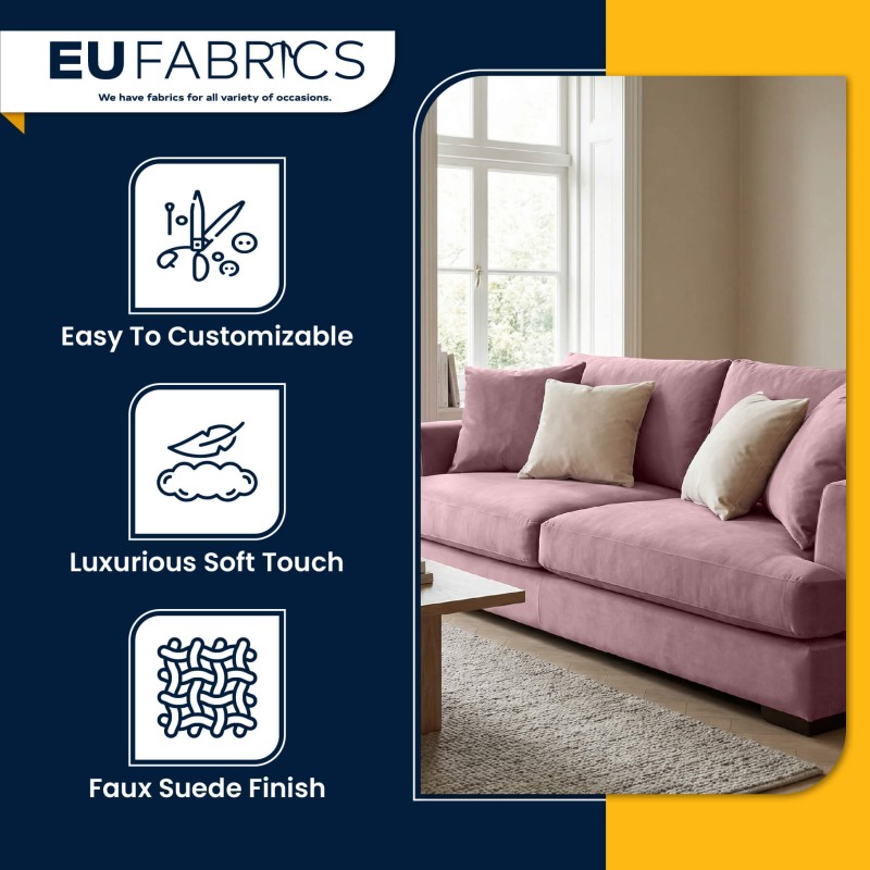 Clearance Suede Feel Upholstery Fabric pink 1