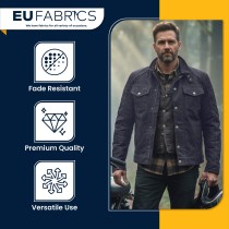 Denim Look Waxed Canvas Fabric 150cm Wide - Clearance