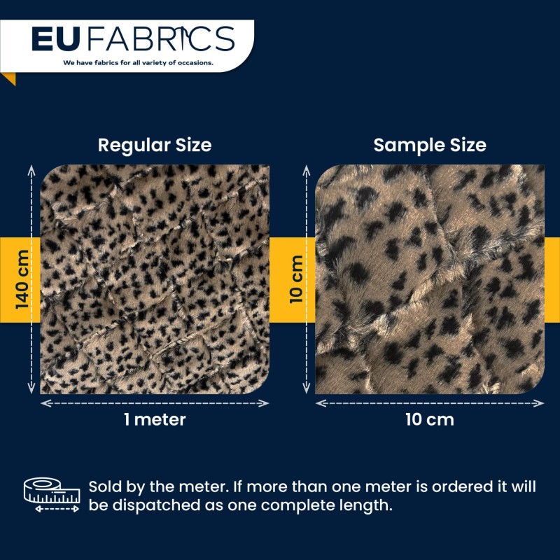 Quilted Cheetah Print Faux Fur Fabric with Wadding