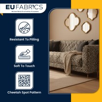 Quilted Cheetah Print Faux Fur Fabric with Wadding