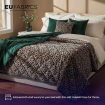 Quilted Cheetah Print Faux Fur Fabric with Wadding