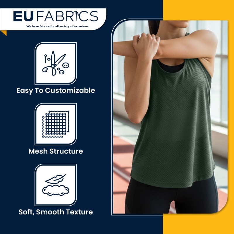 Bottle Green Airtex Mesh Fabric