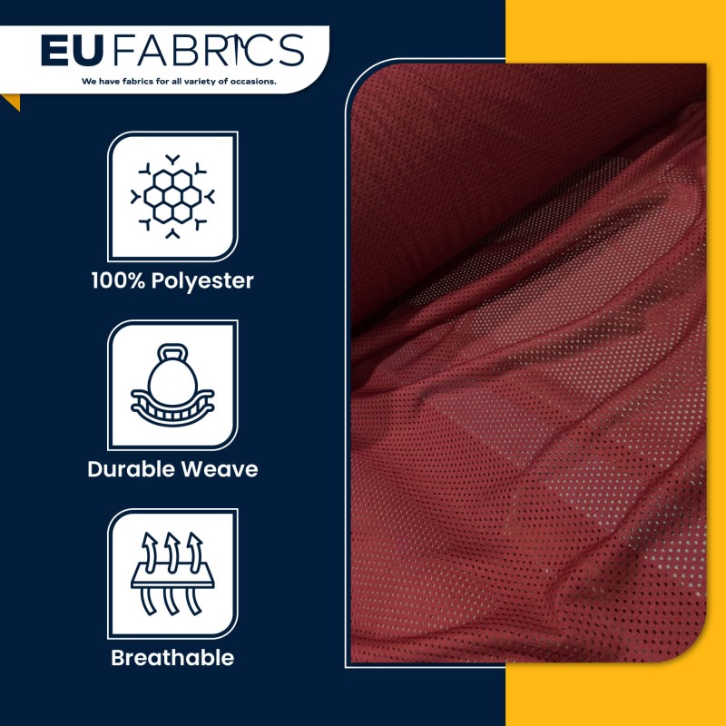 Wine Airtex Mesh Fabric 
