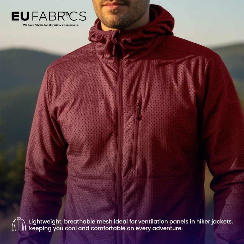 Wine Airtex Mesh Fabric 