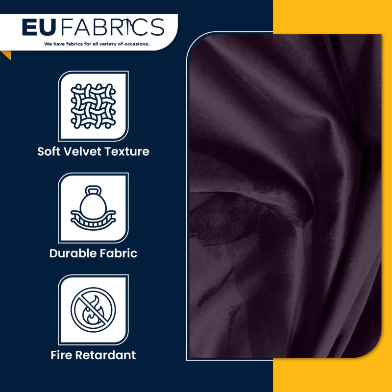 Fire Retardant Velvet Upholstery Fabric - Clearance