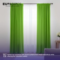 Fire Retardant Velvet Upholstery Fabric Lime Green - Clearance