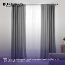 Fire Retardant Velvet Upholstery Fabric Silver - Clearance