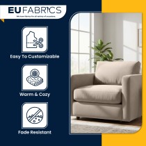 Fire Retardant Velvet Upholstery Fabric Beige - Clearance