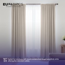 Fire Retardant Velvet Upholstery Fabric Beige - Clearance