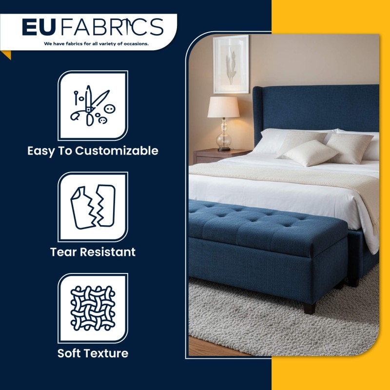 Fire Retardant Heavy Duty Upholstery Fabric Blue Steel - Clearance