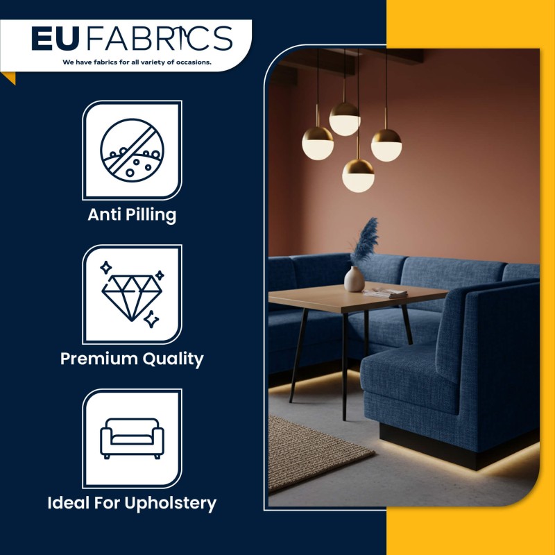 Fire Retardant Heavy Duty Upholstery Fabric Blue Steel - Clearance